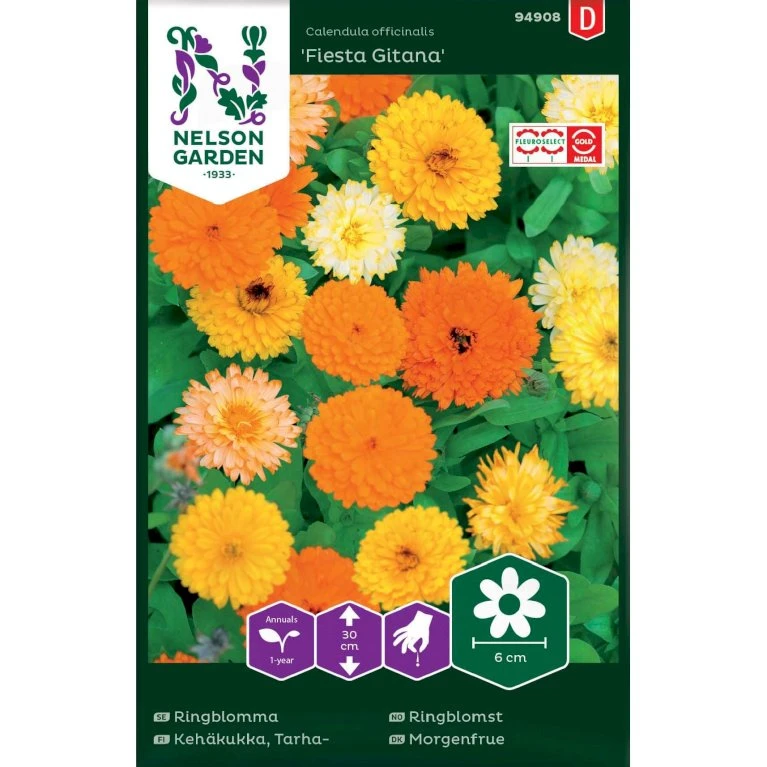 Lav Morgenfrue 'Fiesta Gitana' Calendula Officinalis 'Fiesta Gitana' 1 Lav Morgenfrue 'Fiesta Gitana' Calendula Officinalis 'Fiesta Gitana'